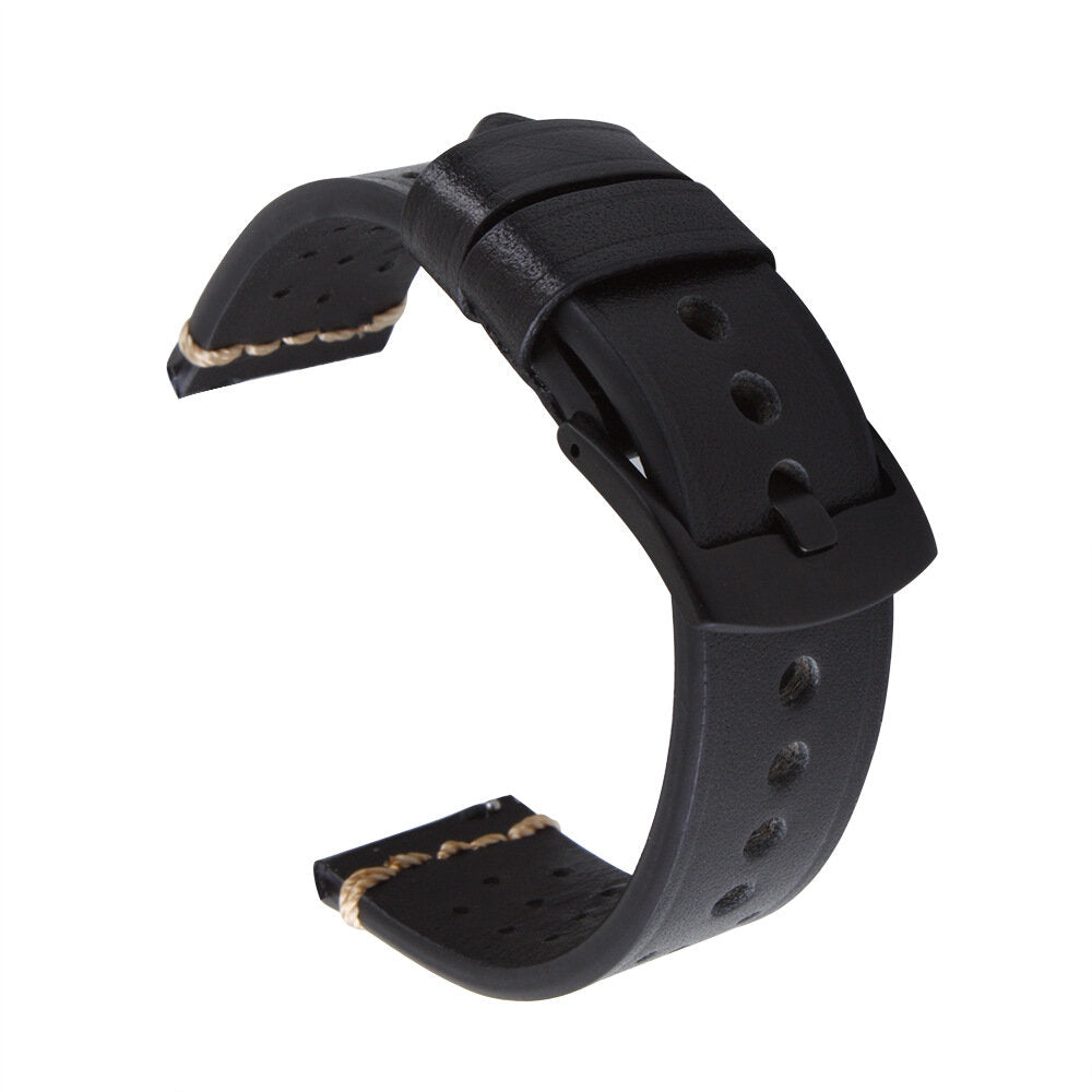 Universal 22mm Hand-stitched Head Layer Cowhide Replacement Strap Smart Watch Band For Gear S3