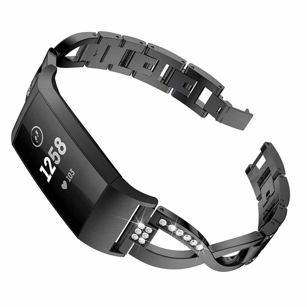 Stainless Steel Watch Band Strap Replacement For Fitbit Charge 3