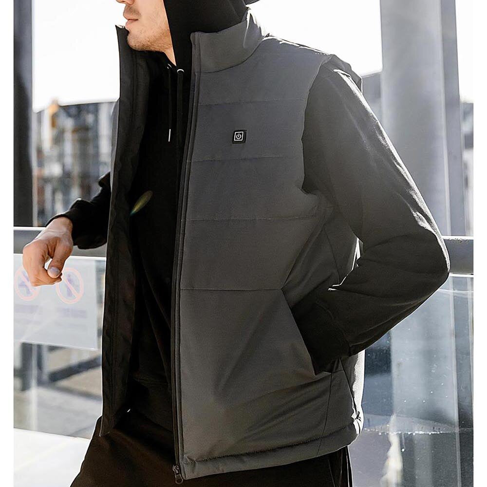 4-Heating Area Graphene Electric Heated Vest Men Outdoor Winter Warm USB Smart Thermostatic Heating Jacket