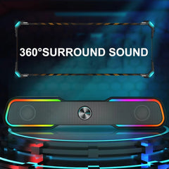 Wired Speaker SoundBar LED Light Stereo Bass Subwoofer Audio AUX Speaker Surround Sound Bar Box for Computer TV PC Laptop