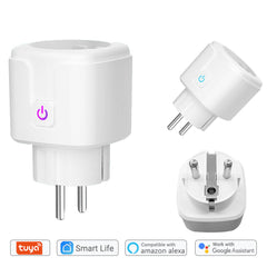 Smart Plug Mini WiFi Outlet EU 16A Remote Control Wifi Socket Work with Alexa Google Home with Power Monitoring Timing Function 4pcs