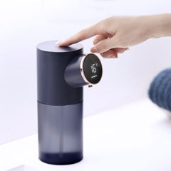 Touchless Rechargeable Auto Soap Dispenser 320ml Automatic Foaming Hand Washer W/ Room Temperature & Battery Capacity Display
