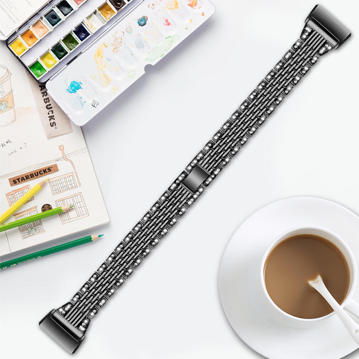 Stainles Steel Watch Band Watch Strap Replacement for Fitbit Charge 3