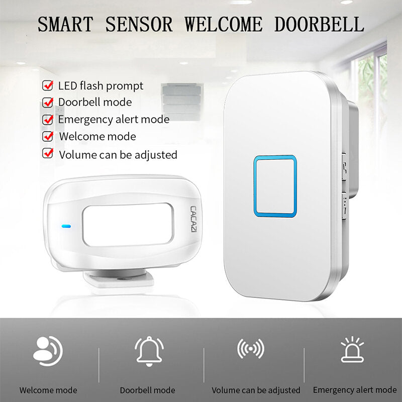 433Mhz 1 Sensor 3 Receiver Wireless PIR Motion Detector Infrared Doorbell Shop Welcome Receiver Remote Control Home Security Alarm Sensor Door Bell