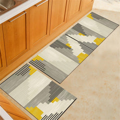 2pcs Kitchen Floor Carpet Non-Slip Area Rug Living Room Washable Door Mat Set