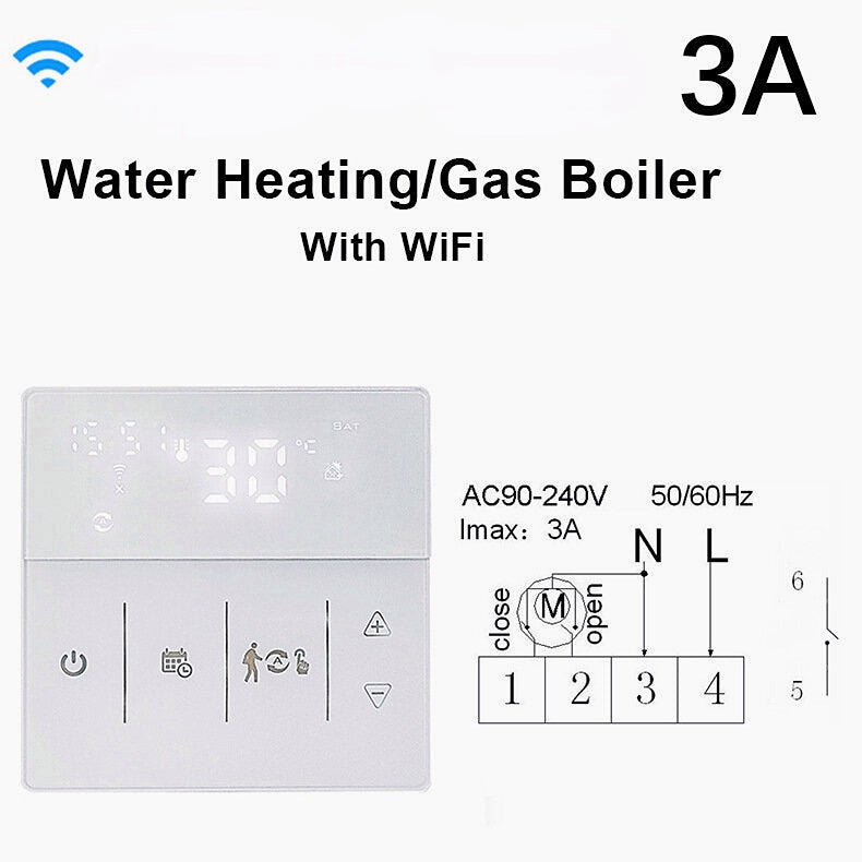 WiFi Intelligent Floor Water Heating / Boiler Temperature Controller Mobile Phone App Remote Control Panel Voice Control Support Alexa Google Home