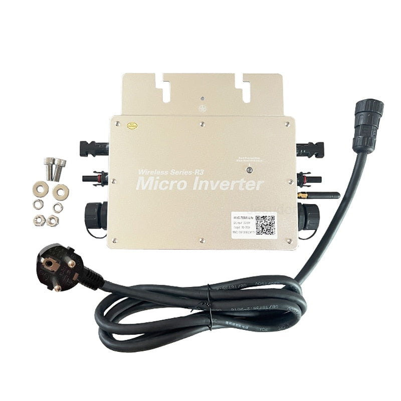 600W Micro Solar Grid Tie Inverter DC 22-60V Auto Switch Built-in WIFI Date Charge for 2*375W/2*430W PV Panels
