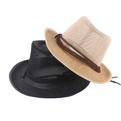 Outdoor straw hat men summer seaside beach hat western cowboy hat mens camping sun hat sunscreen sun hat