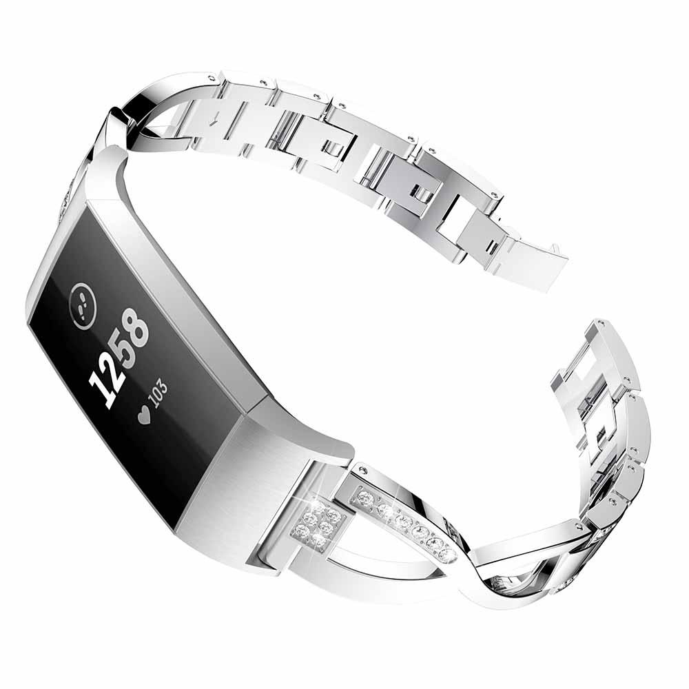 Stainless Steel Watch Band Strap Replacement For Fitbit Charge 3