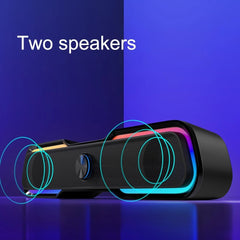 Wired Speaker SoundBar LED Light Stereo Bass Subwoofer Audio AUX Speaker Surround Sound Bar Box for Computer TV PC Laptop