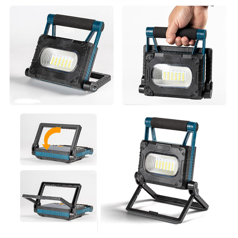 LEDs Folding Working Lamp Solar Panels Light 4-Modes Magnetic Camping Light Waterproof LED Light