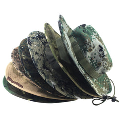 Fashion Military Camouflage Bucket Hats Jungle Camo Fisherman Hat with Wide Brim Sun Fishing Bucket Hat Camping Caps Cotton Caps