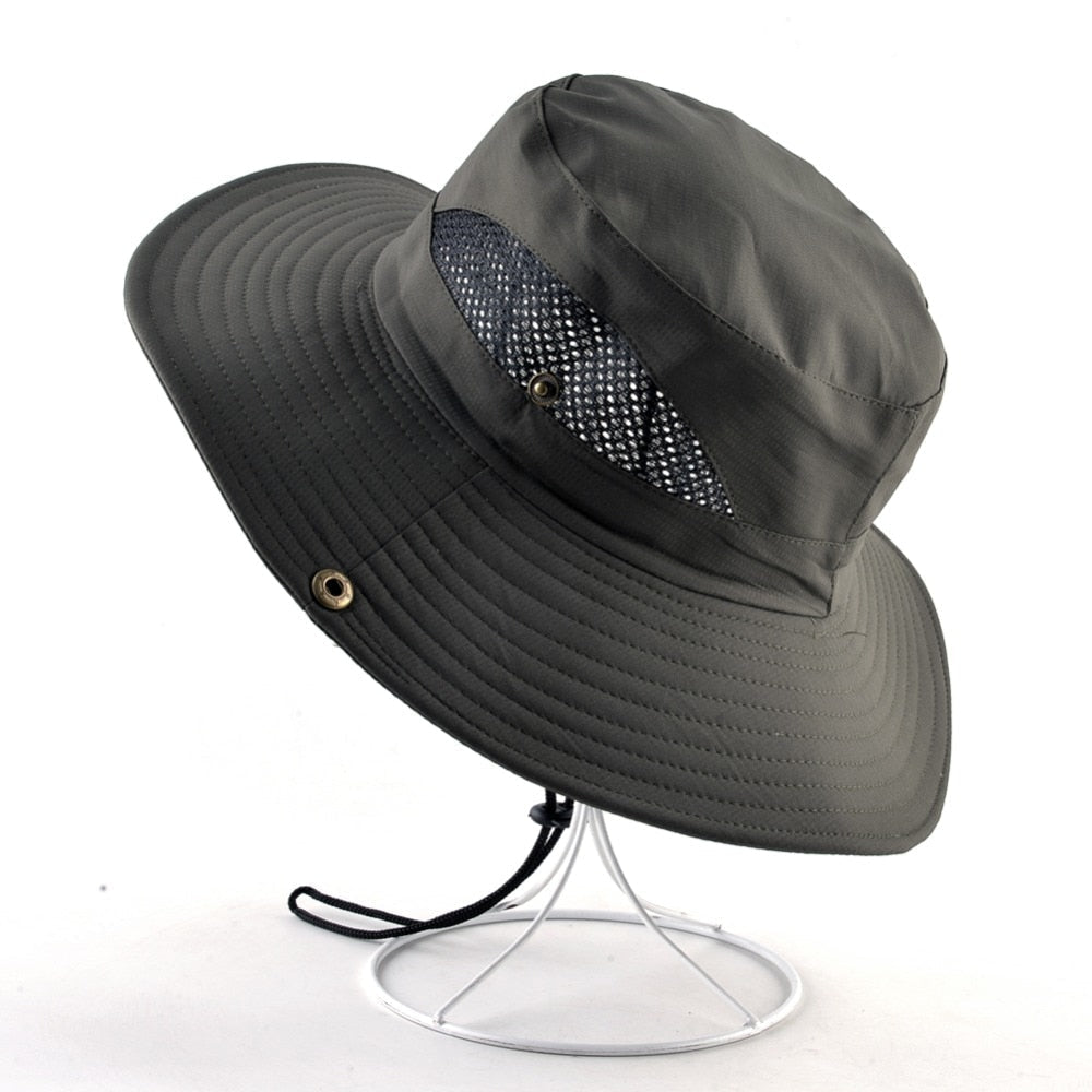 Sun hats for men Outdoor Fishing cap Wide Brim Anti-UV Summer Hiking camping
