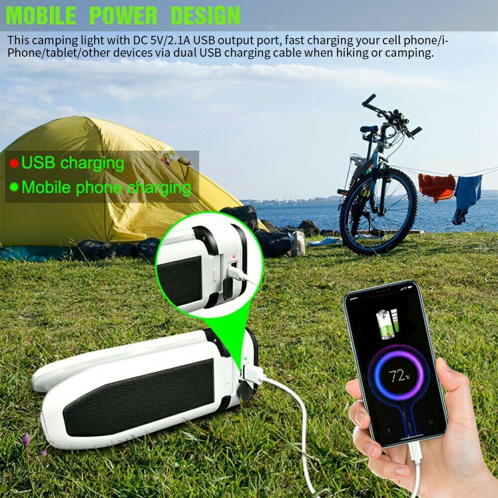 Camping Lantern LED Solar Light Rechargeable Power Bank Powerful Outdoor Lighting Portable Flashlight Emergency Lamp