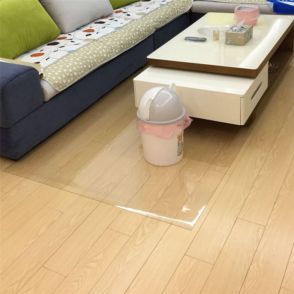 PVC Transparent Frosting Floor Protection Mat Waterproof Rectangular Wooden Floor Protection Mat Living Room Conference Chair Supplies
