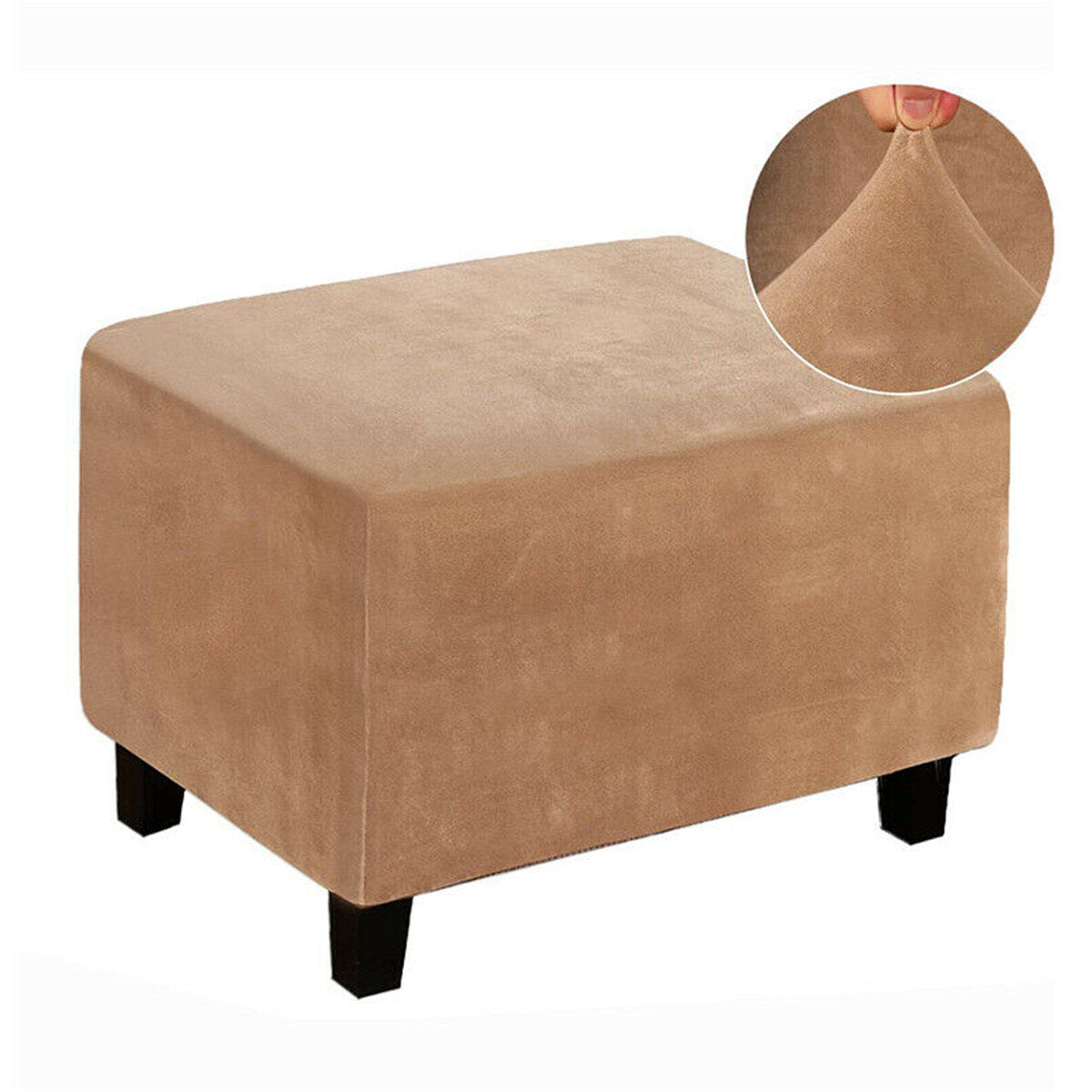 Elastic Ottoman Cover Footstool Protector Stretch Storage Stool Chair Seat Slipcover Home Office Furniture Decor
