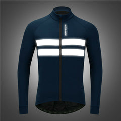 Winter Thermal Warm Fleece Men's Cycling Jacket Safety Reflective MTB Road Bicycle Windproof Bike Clothing