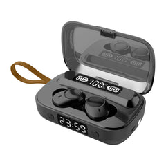 TWS Dual bluetooth Earbuds Digital Display Touch In Ear Sport Earphone with Phone Charger LED Flashlight Clock Display