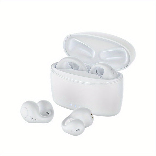 Wireless Open Ear Headphones Clip On BT Earbuds For Android/iPhone With Charging Case - Enjoy Music Everywhere