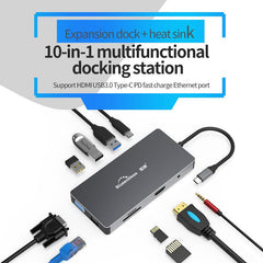 10 In 1 USB-C Hub Docking Station Adapter