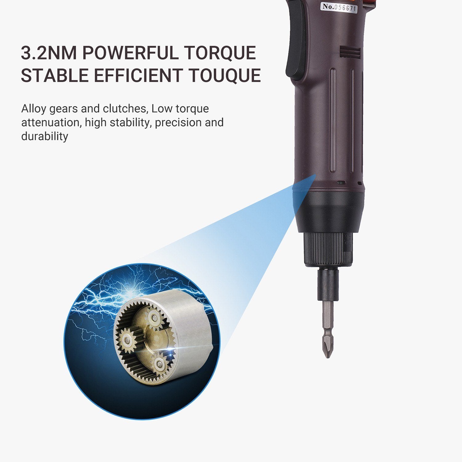 Industrial Electric Screwdriver 3.2Nm Adjustable Torque Electrical Corded Automatic Batch Power Tool 220V