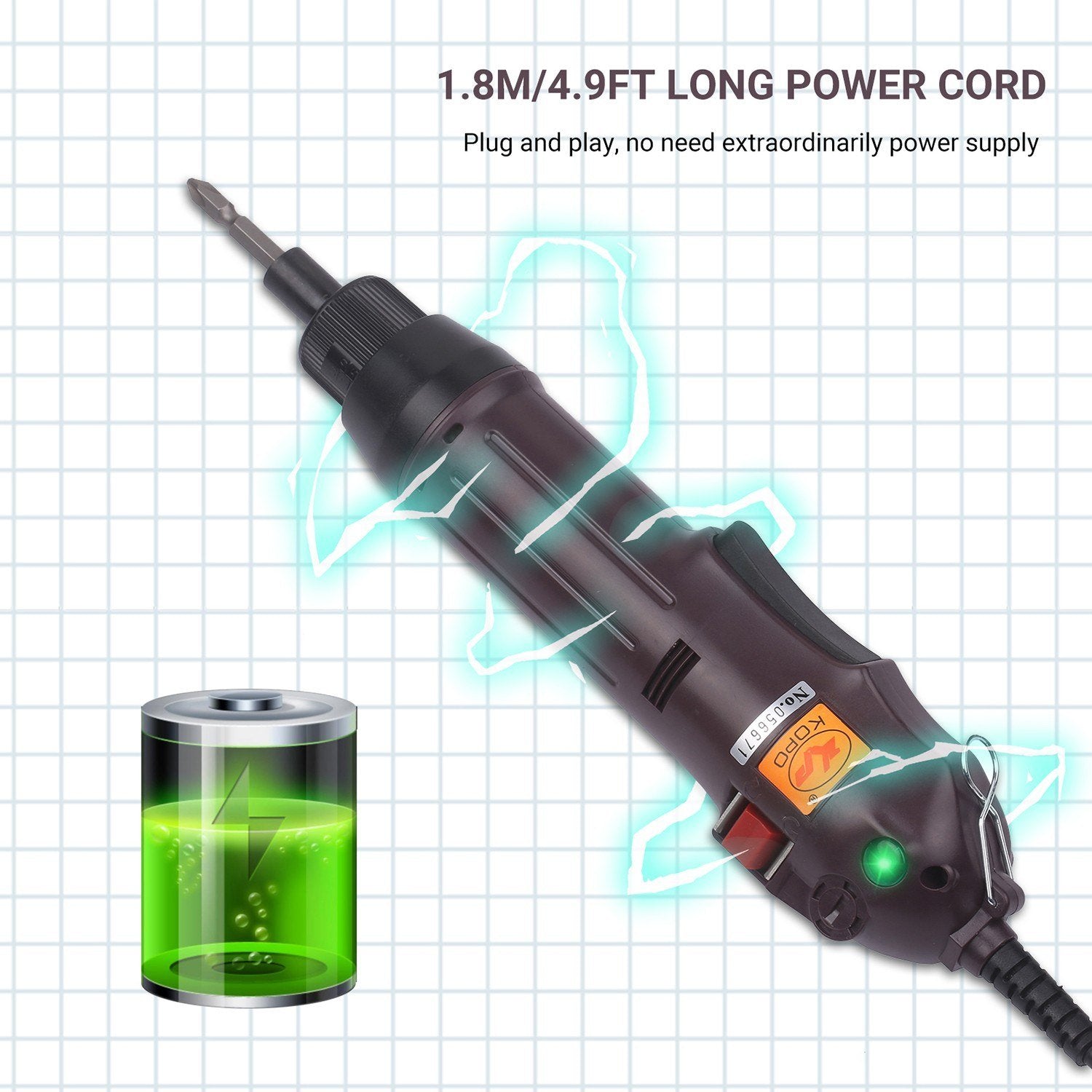 Industrial Electric Screwdriver 3.2Nm Adjustable Torque Electrical Corded Automatic Batch Power Tool 220V