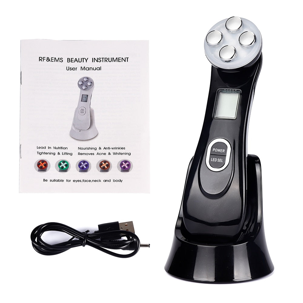 Facial Skin Care LED Photon Beauty Device Lift Tighten RF Radio Frequency Machine 