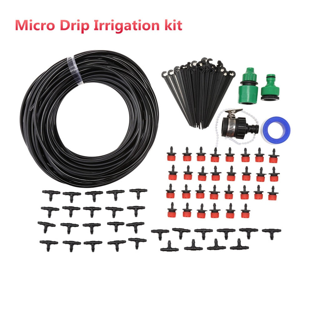 Micro Drip Irrigation System Plant Automatic Spray Greenhouse Watering Kits Garden Hose Adjustable Dripper Sprinkler - JustgreenBox