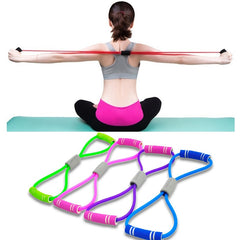 Yoga Gum Fitness Resistance 8 Word Chest Expander Rope Workout Muscle Rubber Elastic Bands For Sports Exercise - JustgreenBox