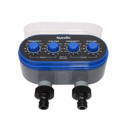 Ball Valve Electronic Automatic Watering Two Outlet Four Dials Water Timer Garden Irrigation Controller for Garden, Yard #21032 - JustgreenBox