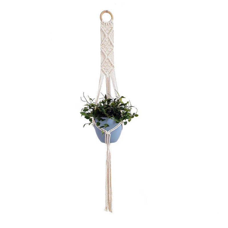 100% Handmade Macrame Plant Hanger Flower /pot For Wall Decoration Countyard Garden - JustgreenBox