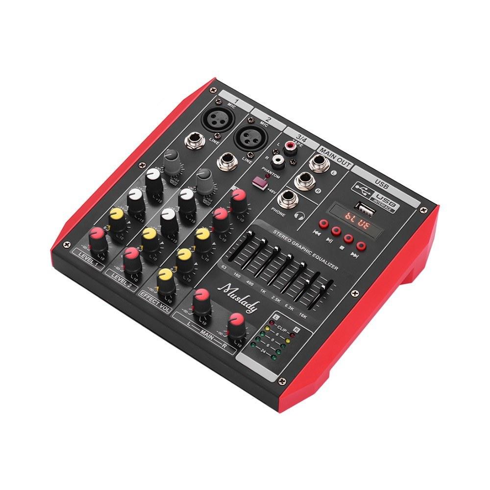 Portable 4-Channel Mixing Console Mixer