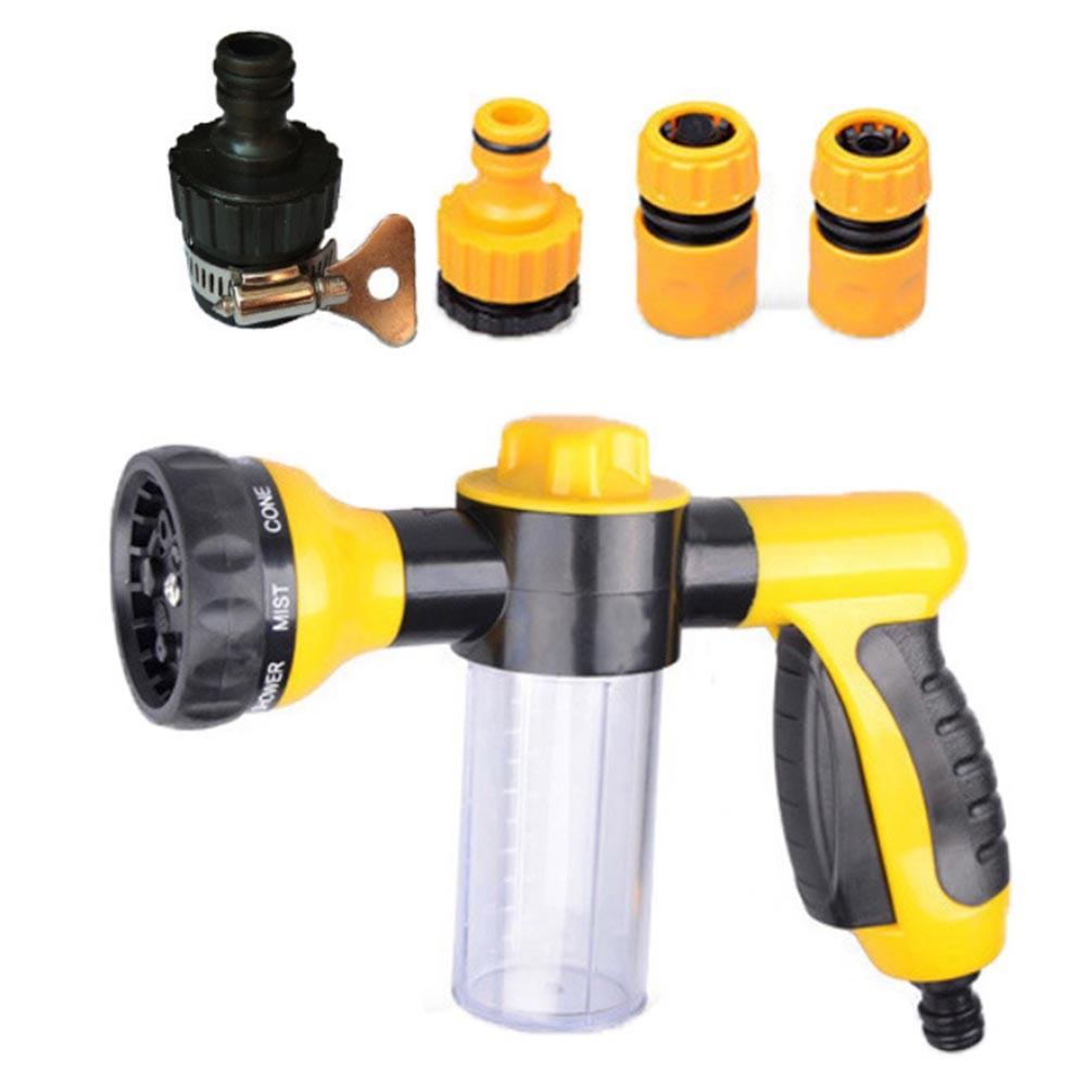 Multi-function 8 Patterns Foam Water Sprayer with 4 Pipe Joints for Car Cleaning Washing
