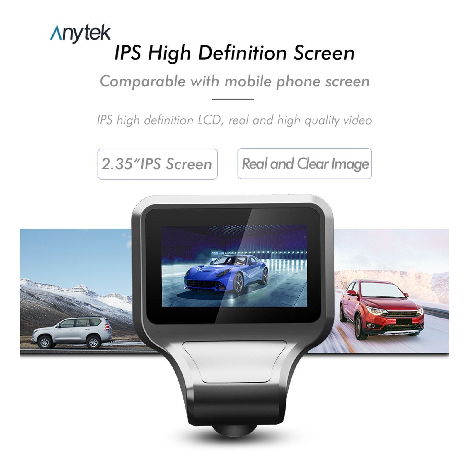 2.35-inch IPS Car HD Driving Recorder 1080P Smart Dash Cam DVR