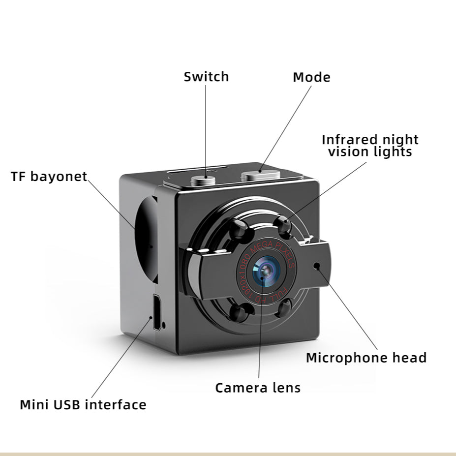 Mini Camera HD Video Recorder Night Vision Motion Detection Small Camcorder DVR