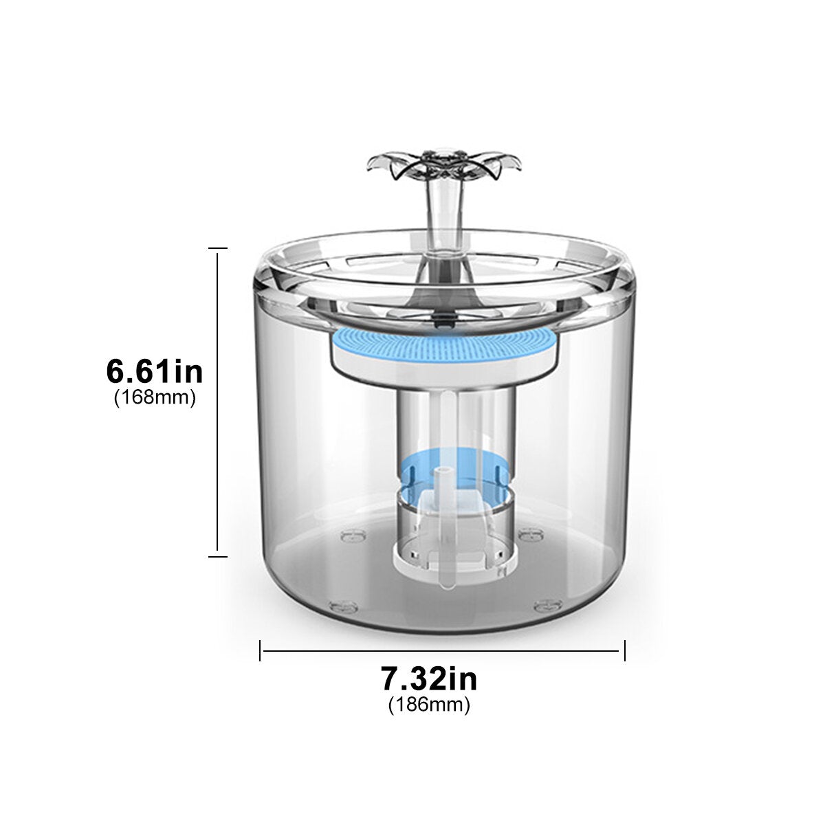 Cat Water Fountain Dog Water Dispenser 88OZ 2.6L Autoxic Pet Drinking Fountain Transparent Upgraded with Filter and Adjustable Silent Water Pump