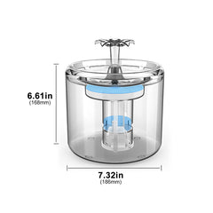 Cat Water Fountain Dog Water Dispenser 88OZ 2.6L Automatic Pet Drinking Fountain Transparent Upgraded with Filter and Adjustable Silent Water Pump