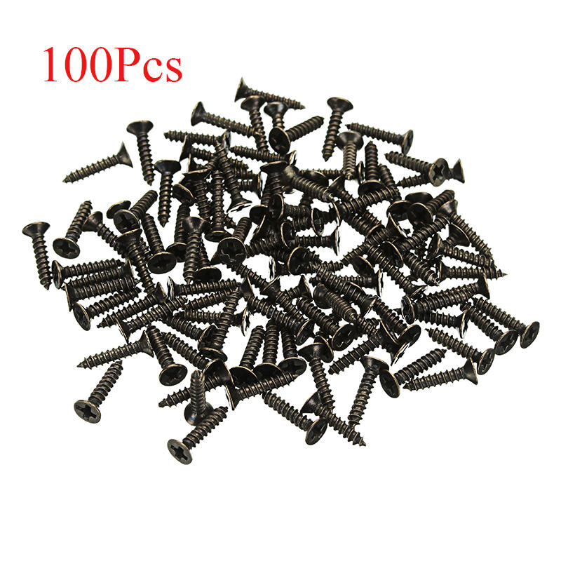 M2 6-10mm Bronze Self-Tapping Phillips Screws Tone Flat Head Round Rivet Wood Screws