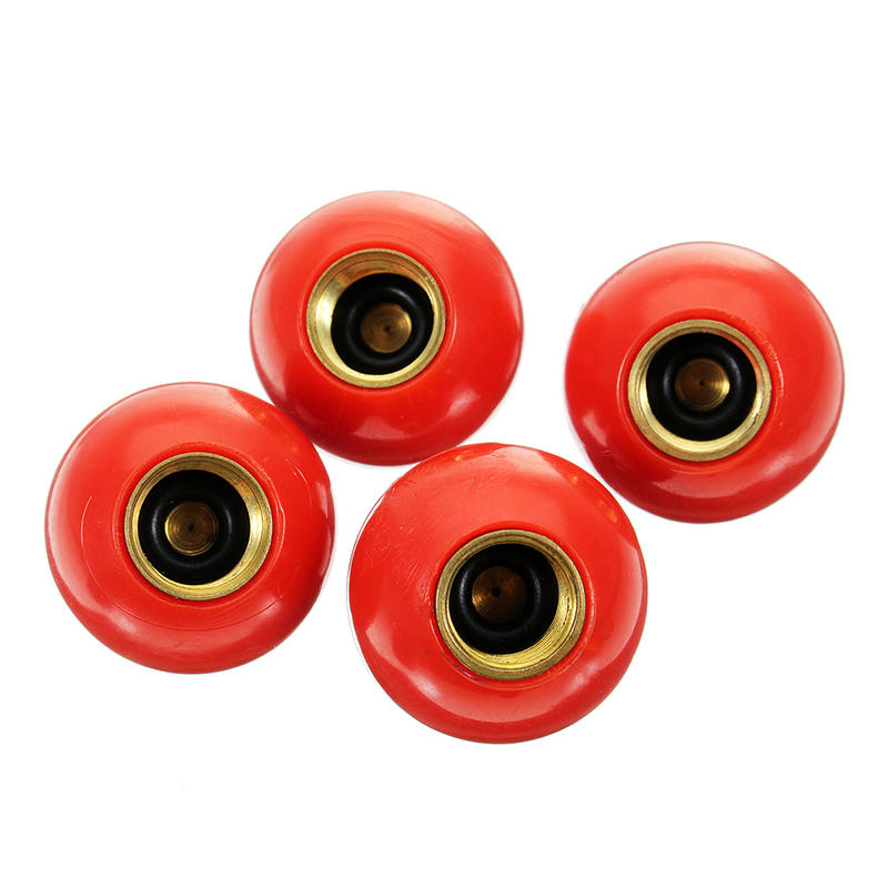 Sport Cycling 4pcs Number 76 Plastic Red Universal Tyre Tire Air Valve Stem Dust Caps Cover For Bike