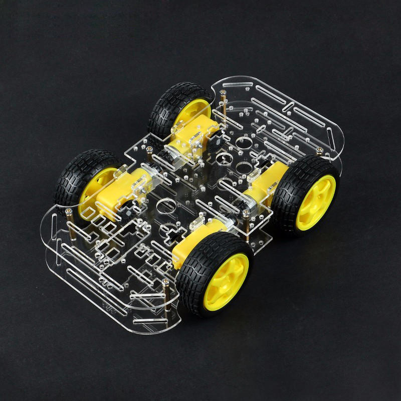 DIY 4WD Smart Robot Car Double-Deck Chassis Kit with Speed Encoder