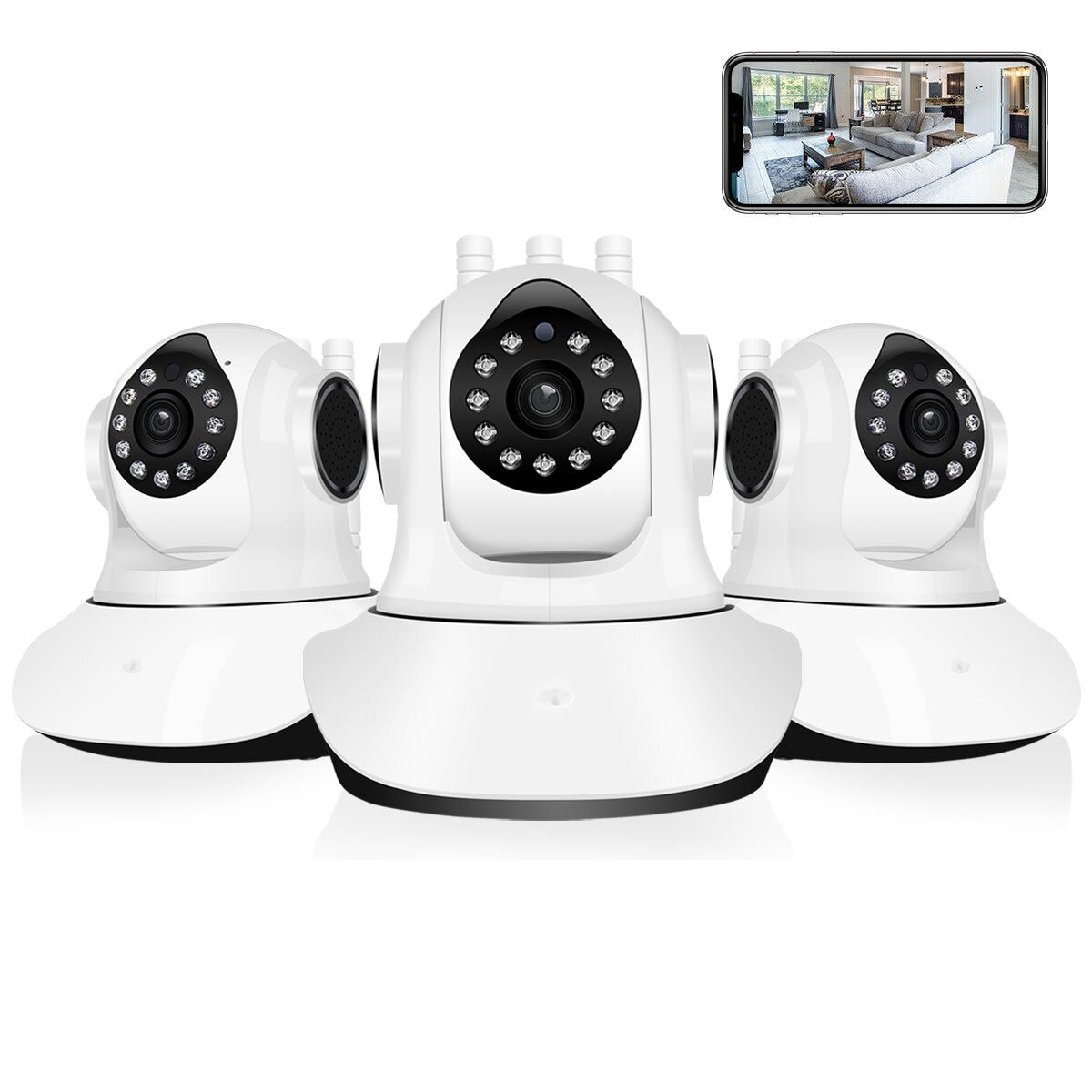 HD 1080P WIFI IP Camera 11 LED PT 360 Built-in Antenna IP Camera Moving Detection Two-way Audio Baby Monitors