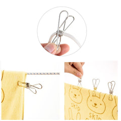 20Pcs Stainless Steel Clothes Pegs Metal Clips Hanger for Socks Underwear Towel Sheet