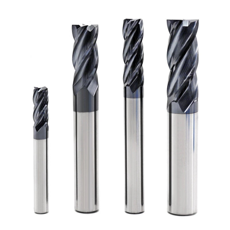 1-20mm 4 Flute Milling Cutter Tungsten Steel HRC50 End Mill Milling Machine Tools for Steel