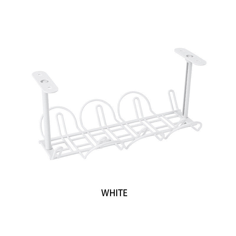 Table Bottom Power Cord Tow Board Compartment Hanging Storage Baskets Layered Rack Plug-in Board Storage Shelf Rack