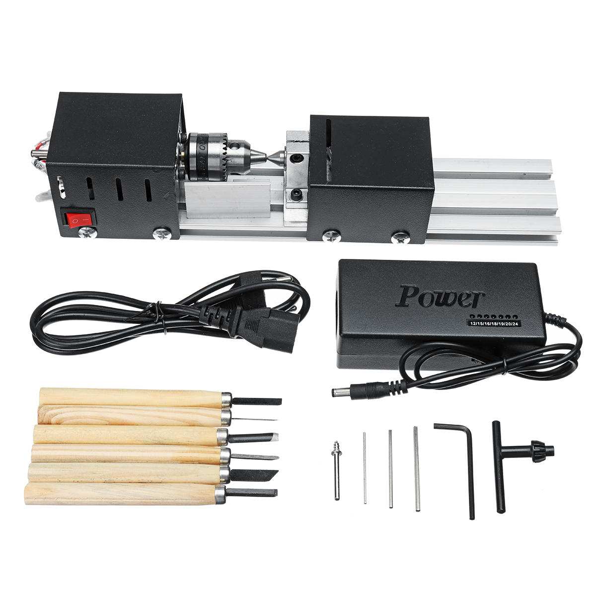 100W Mini Lathe Beads Machine Polisher Table Saw Multi Functional DIY Wood Lathe