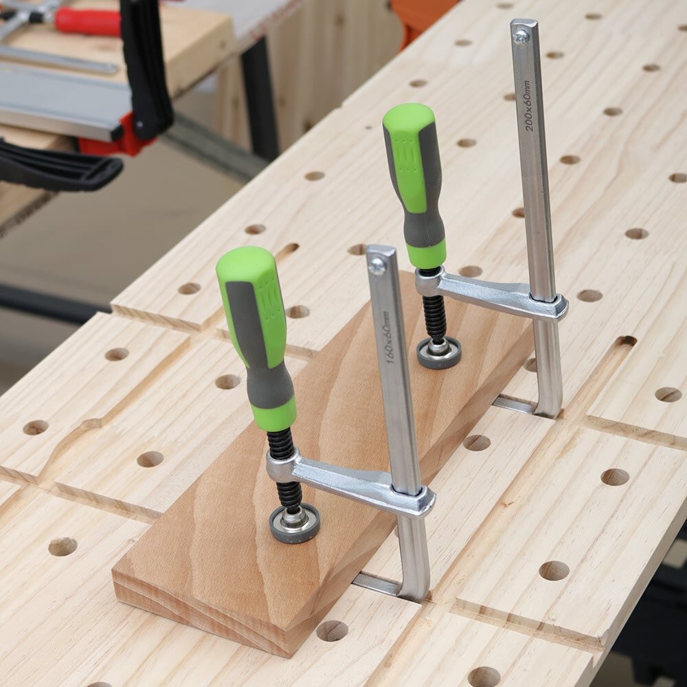 Woodworking Guide Rail Clamps with Screw Action for MFT Table Track Saw