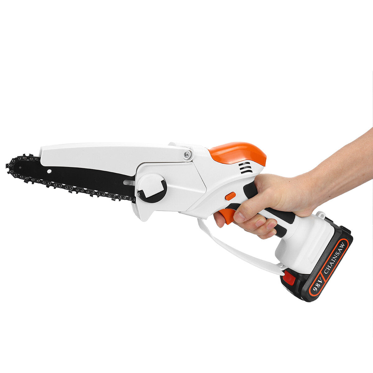 98VF 6Inch Cordless Electric Chain Saw Rechargeable Wood Cutter Woodworking Tool