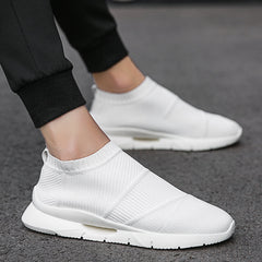 Breathable Mesh Flat Type Sneakers Men Slip on Soft Casual Running Shoes Knit Flats Sock Shoes