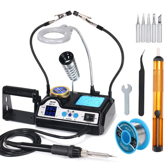 Clips Soldering Iron with Optional Magnifier Lamp Digital Display Electric Soldering iron Kit Set Soldering Station