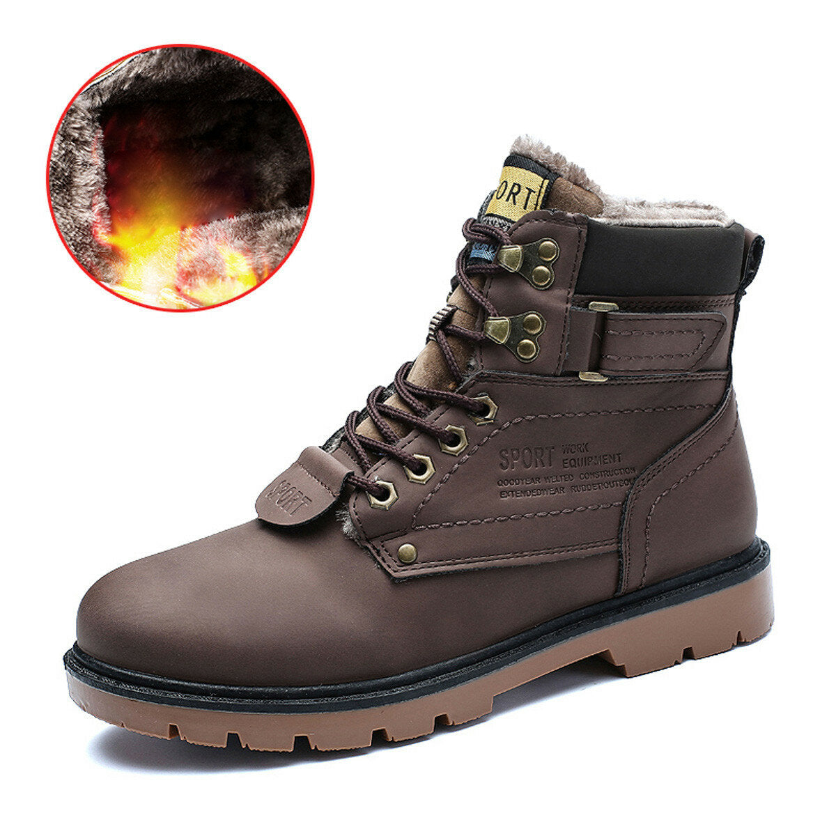 Winter Men's Work Snow Boots Keep Warm Shoes Camping Waterproof Hiking Outdoor Sneakers